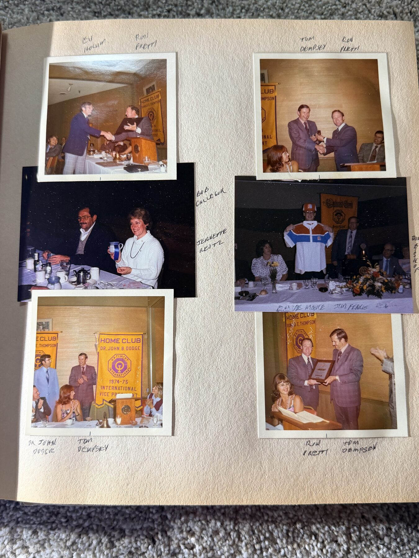Club Dinners and Awards, circa 1974–1975