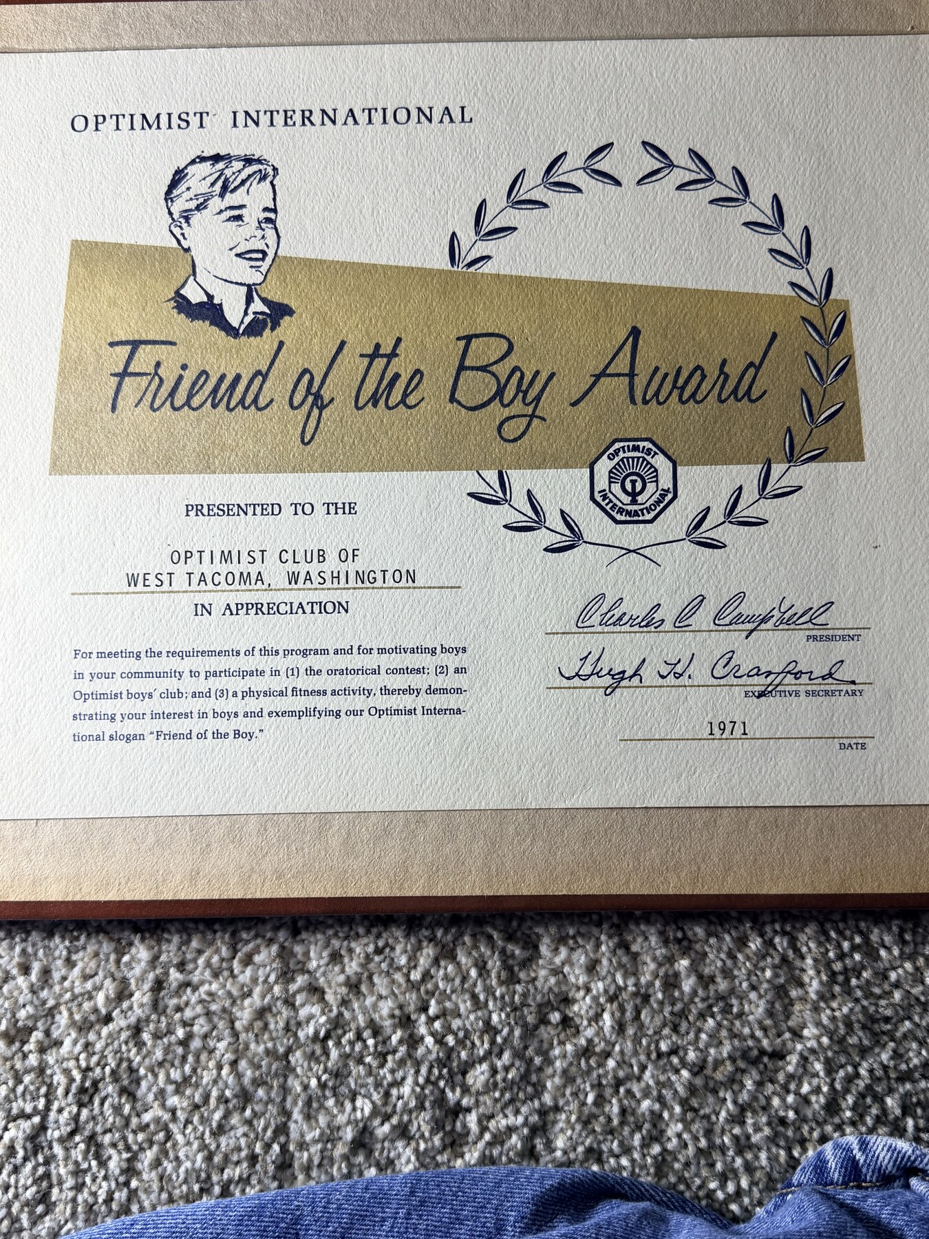 Friend of the Boy Award