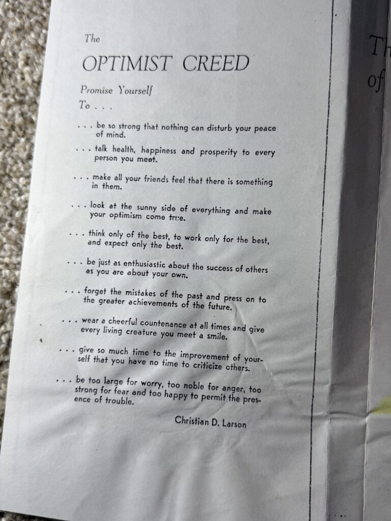The Optimist Creed