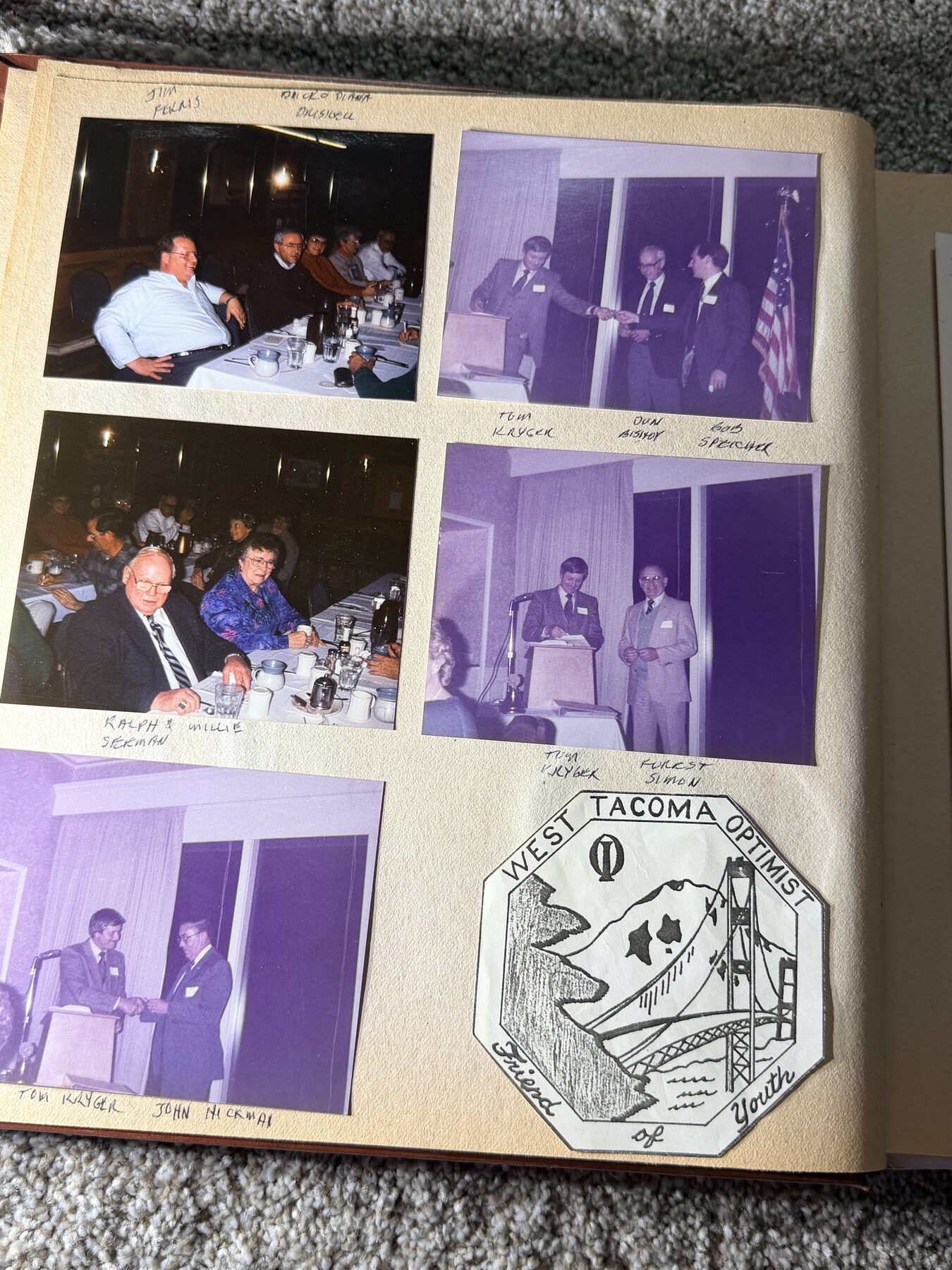 Presentations, Fellowship, and an Early Club Emblem